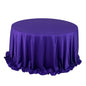 Premium Scuba Round 132" Tablecloth Purple - Wrinkle Free & Stain Resistant Seamless Table Cover Pro Linens