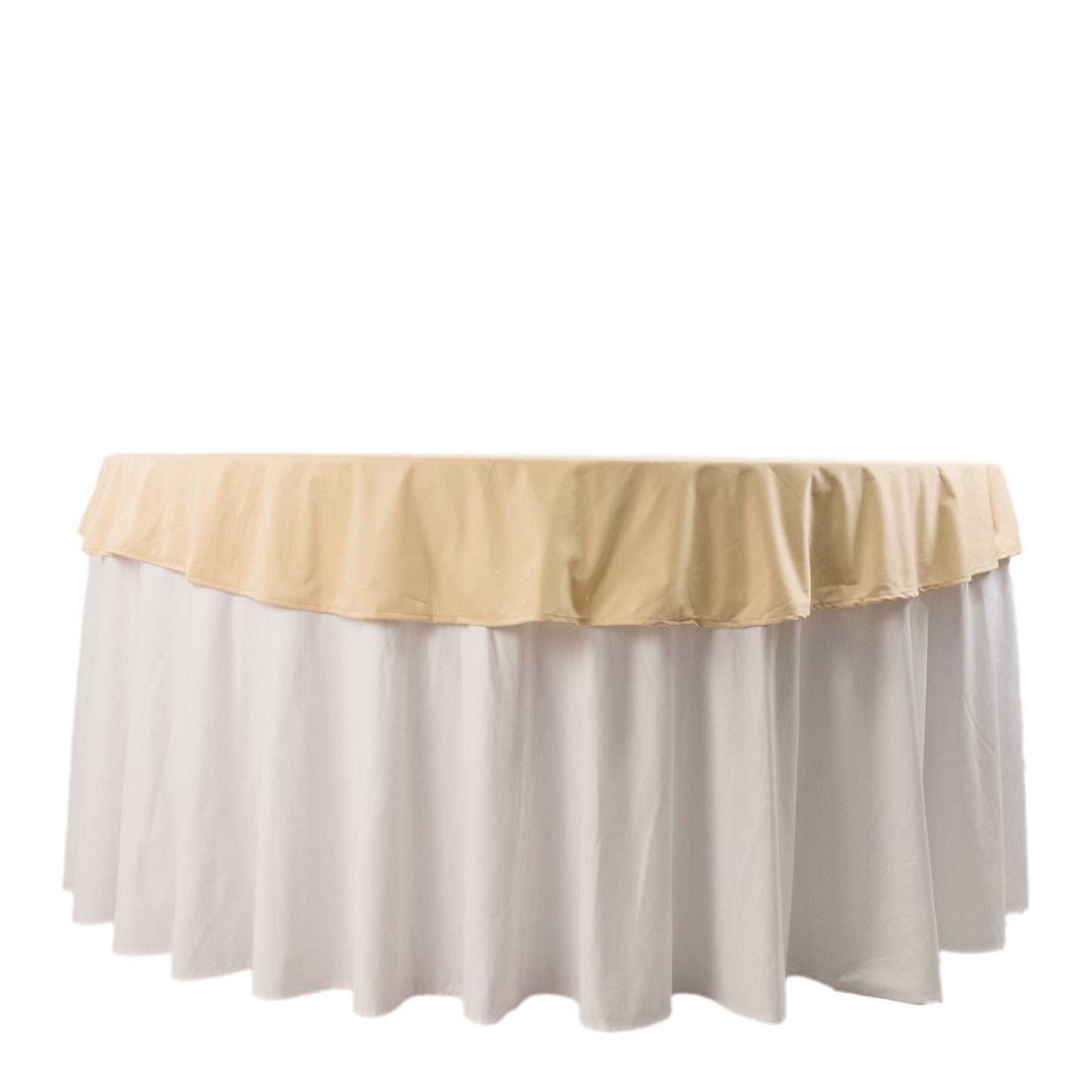 Premium Scuba Round 70" Tablecloth Beige - Wrinkle Free & Stain Resistant Table Cover Pro Linens