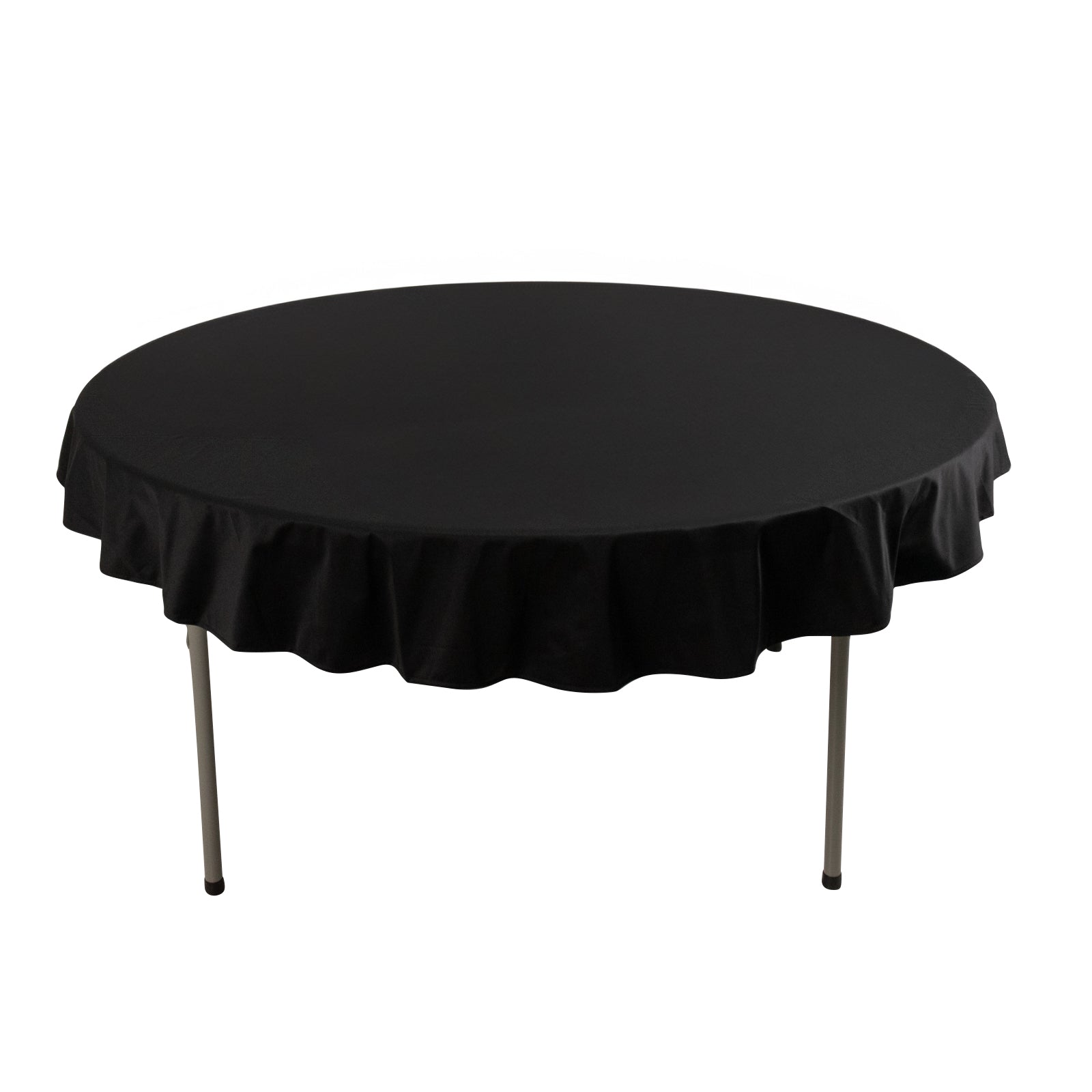 Premium Scuba Round 70" Tablecloth Black - Wrinkle Free & Stain Resistant Table Cover for Weddings and Banquets Pro Linens