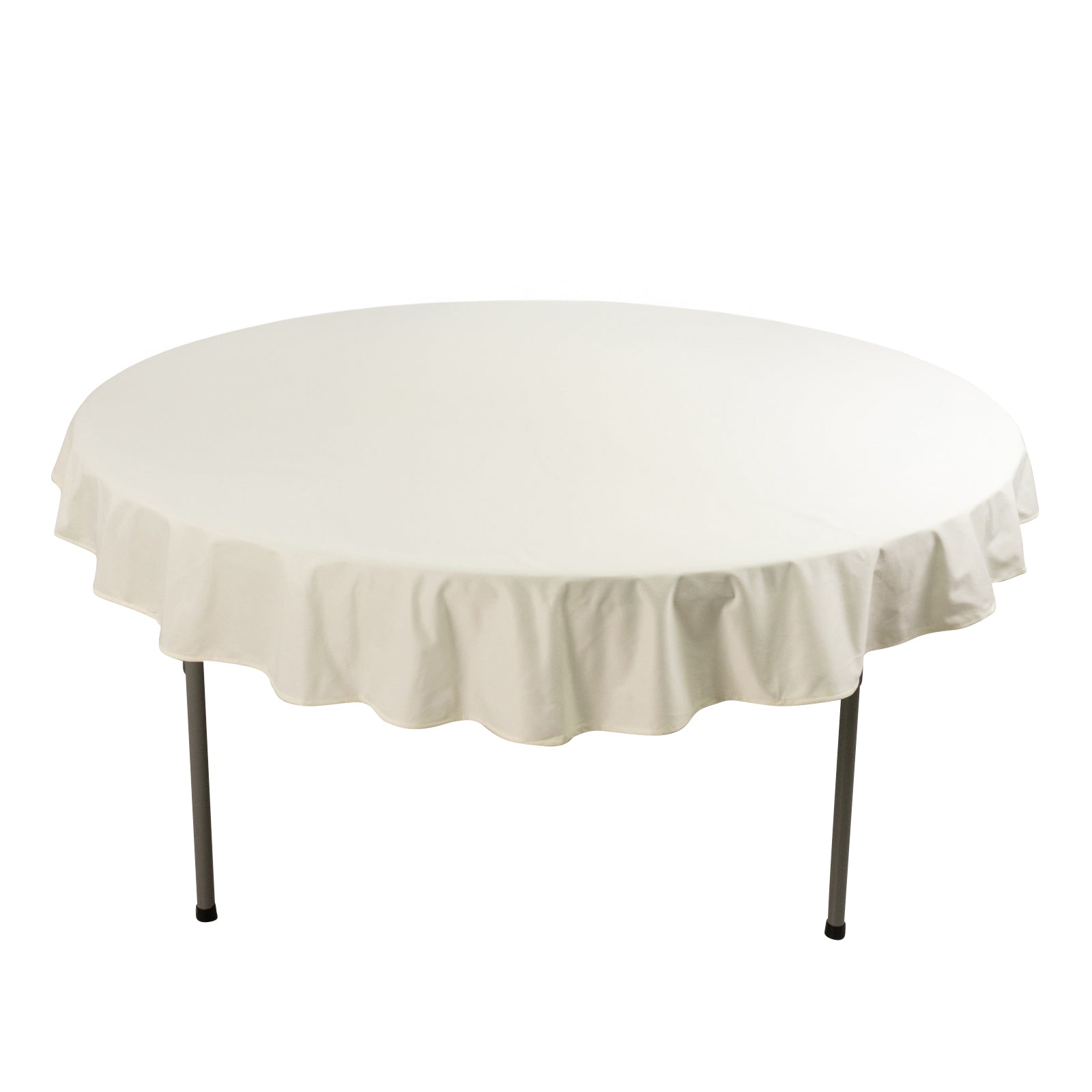 Premium Scuba Round 70" Tablecloth Ivory - Wrinkle Free & Stain Resistant Table Cover Pro Linens