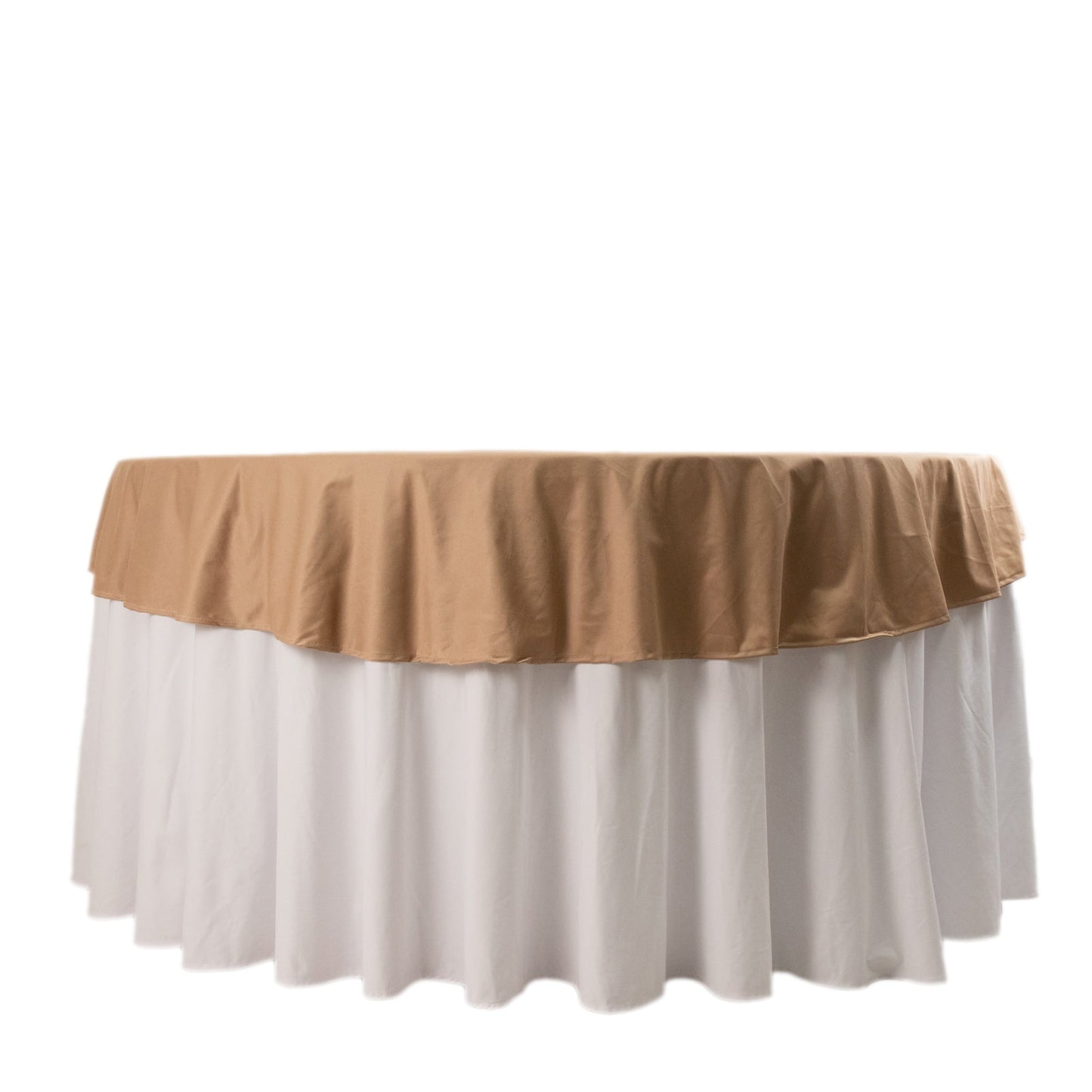 Premium Scuba Round 70" Tablecloth Nude - Wrinkle Free & Stain Resistant Table Cover Pro Linens