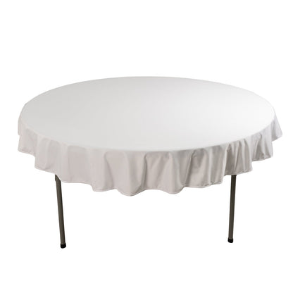 Premium Scuba Round 70" Tablecloth White - Wrinkle Free & Stain Resistant Table Cover for Weddings and Banquets Pro Linens