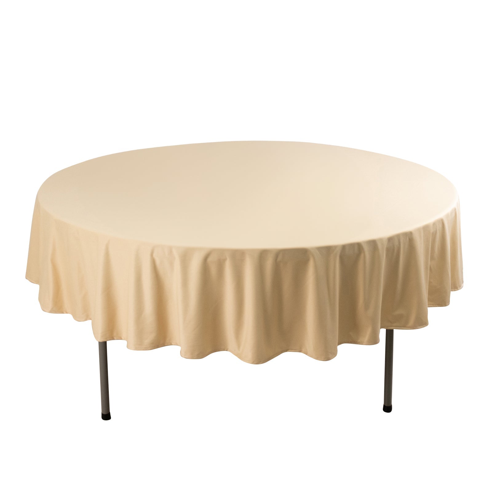 Premium Scuba Round 90" Tablecloth Beige - Wrinkle Free & Stain Resistant Table Cover Pro Linens