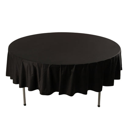 Premium Scuba Round 90" Tablecloth Black - Wrinkle Free & Stain Resistant Table Cover for Weddings and Banquets Pro Linens