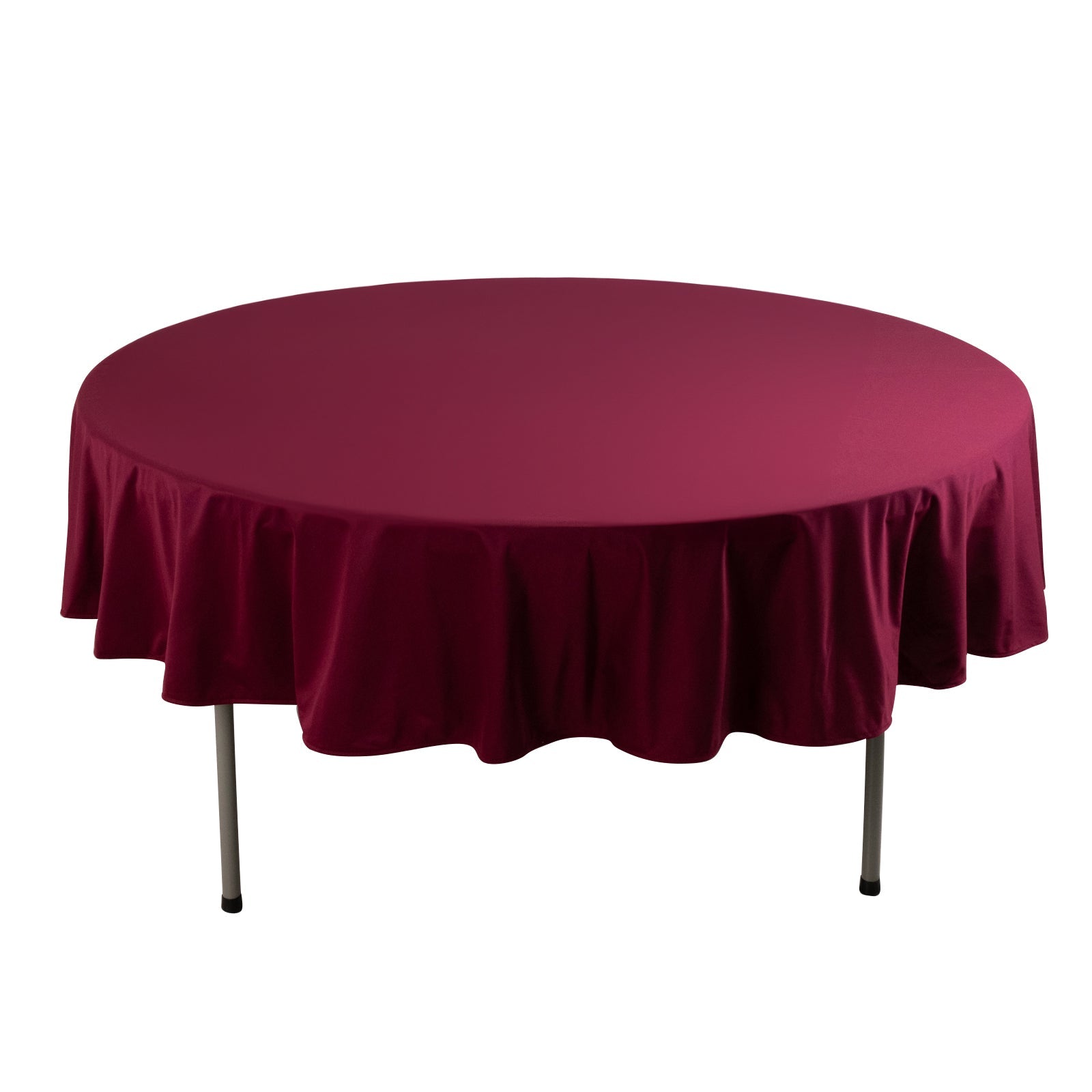 Premium Scuba Round 90" Tablecloth Burgundy - Wrinkle Free & Stain Resistant Table Cover Pro Linens