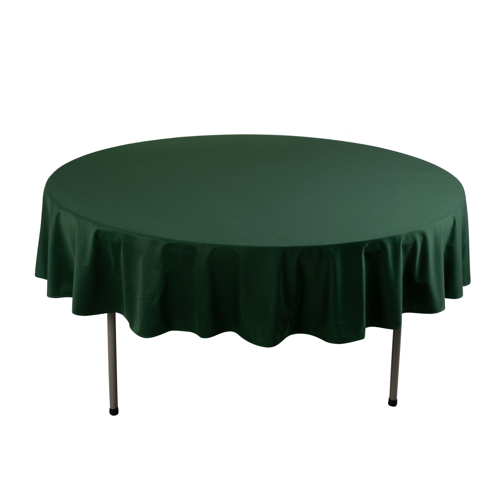 Premium Scuba Round 90" Tablecloth Hunter Emerald Green - Wrinkle Free & Stain Resistant Table Cover Pro Linens