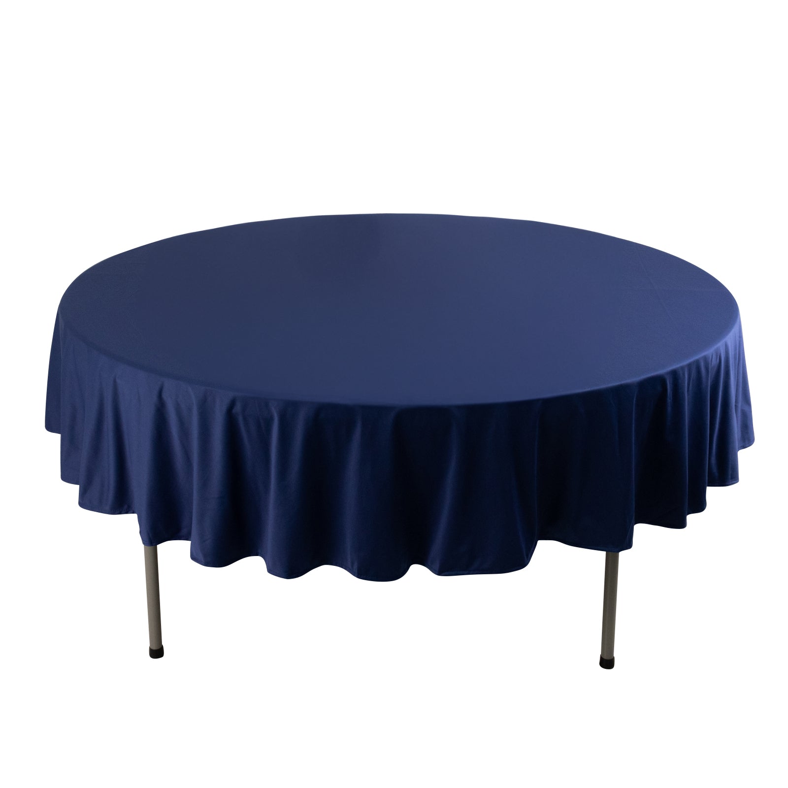 Premium Scuba Round 90" Tablecloth Navy Blue - Wrinkle Free & Stain Resistant Table Cover Pro Linens