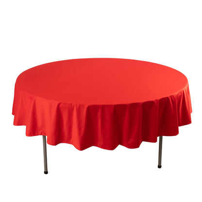 Premium Scuba Round 90" Tablecloth Red - Wrinkle Free & Stain Resistant Table Cover Pro Linens