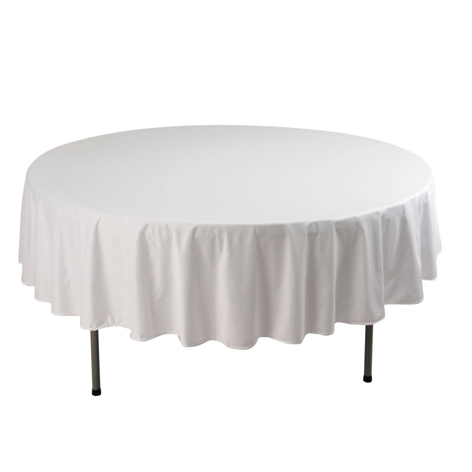 Premium Scuba Round 90" Tablecloth White - Wrinkle Free & Stain Resistant Table Cover for Weddings and Banquets Pro Linens