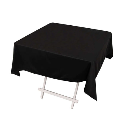 Premium Scuba Square 54"x54" Tablecloth Black - Wrinkle Free & Stain Resistant Table Cover Pro Linens