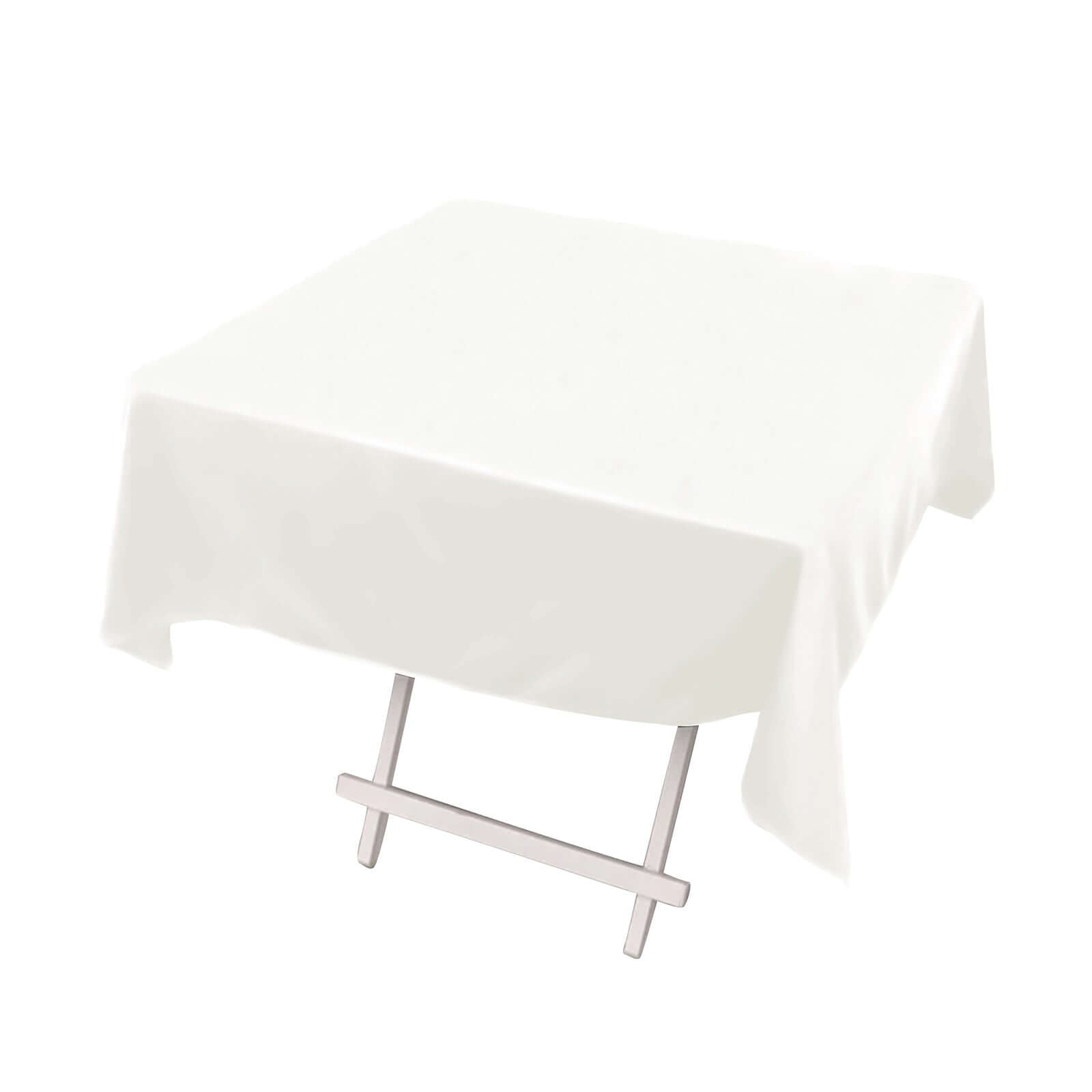 Premium Scuba Square 54"x54" Tablecloth Ivory - Wrinkle Free & Stain Resistant Table Cover Pro Linens