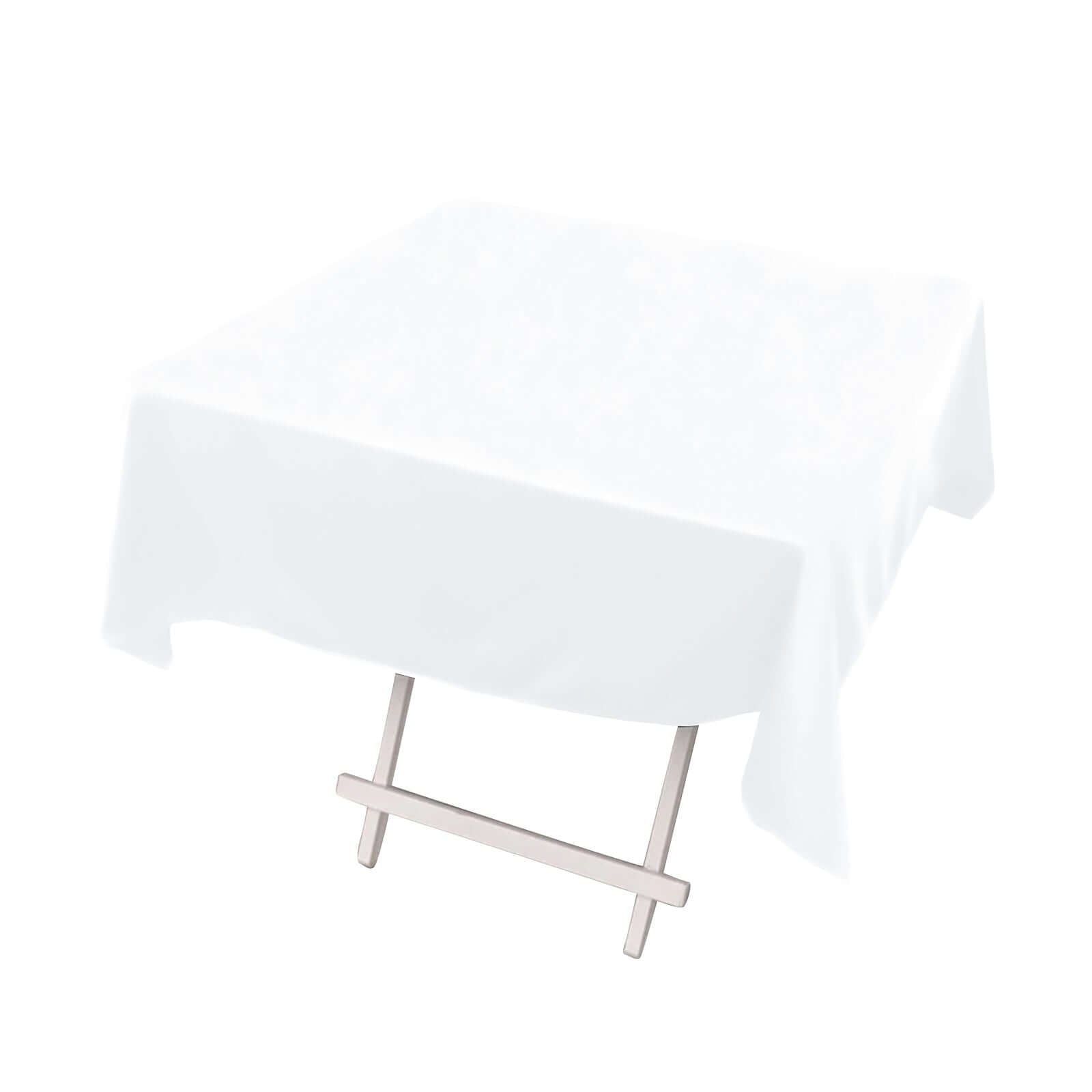 Premium Scuba Square 54"x54" Tablecloth White - Wrinkle Free & Stain Resistant Table Cover for Weddings & Events Pro Linens