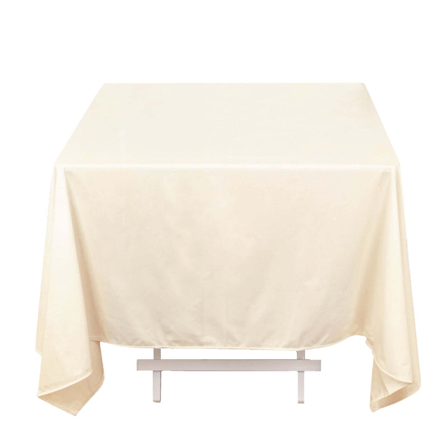 Premium Scuba Square 70"x70" Tablecloth Beige - Wrinkle Free & Stain Resistant Table Cover Pro Linens