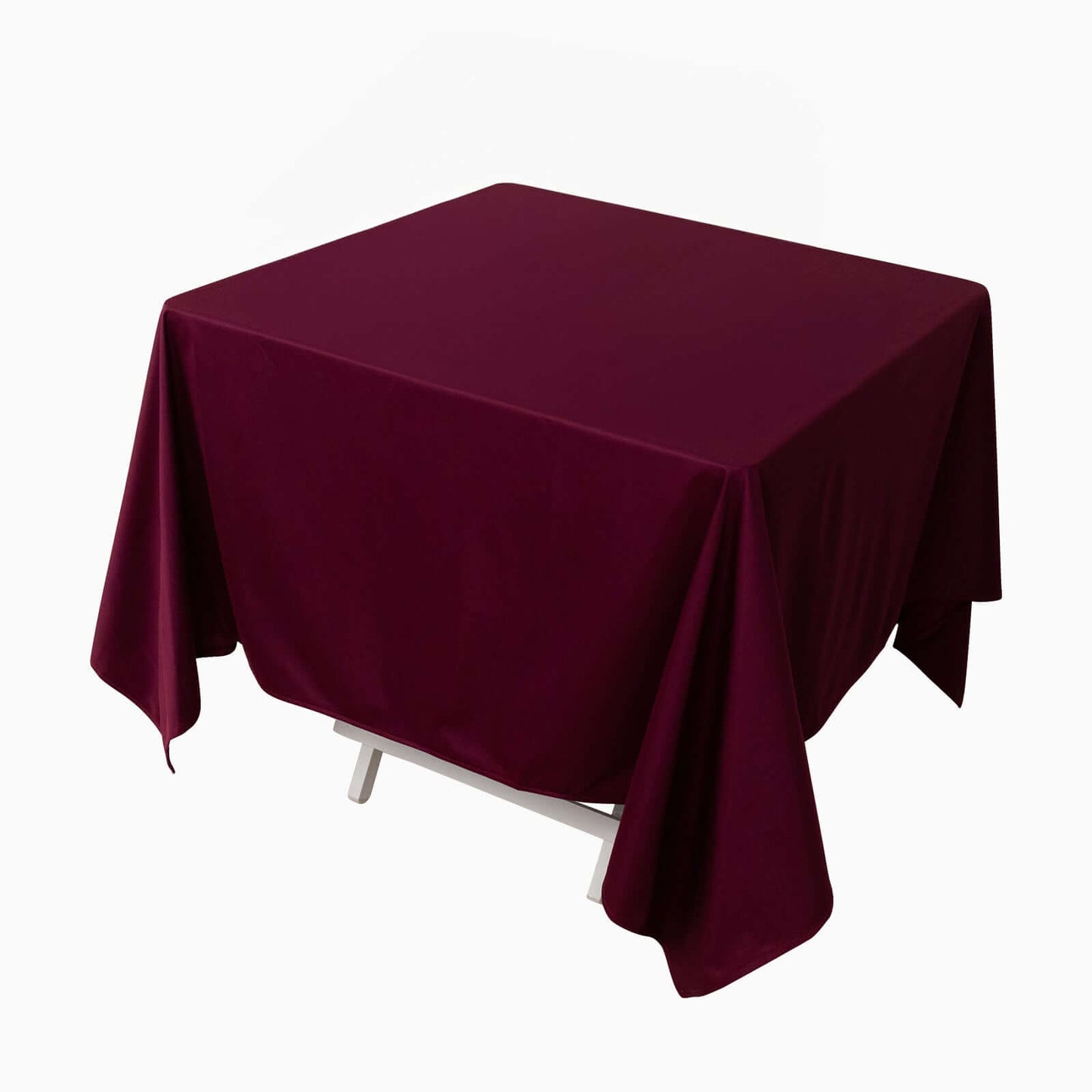 Premium Scuba Square 70"x70" Tablecloth Burgundy - Wrinkle Free & Stain Resistant Table Cover Pro Linens