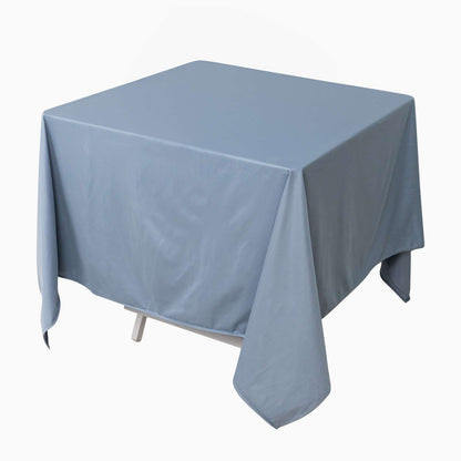 Premium Scuba Square 70"x70" Tablecloth Dusty Blue - Wrinkle Free & Stain Resistant Table Cover Pro Linens