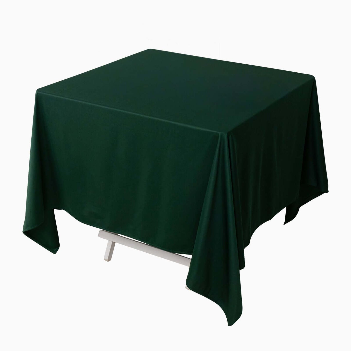 Premium Scuba Square 70"x70" Tablecloth Hunter Emerald Green - Wrinkle Free & Stain Resistant Table Cover Pro Linens