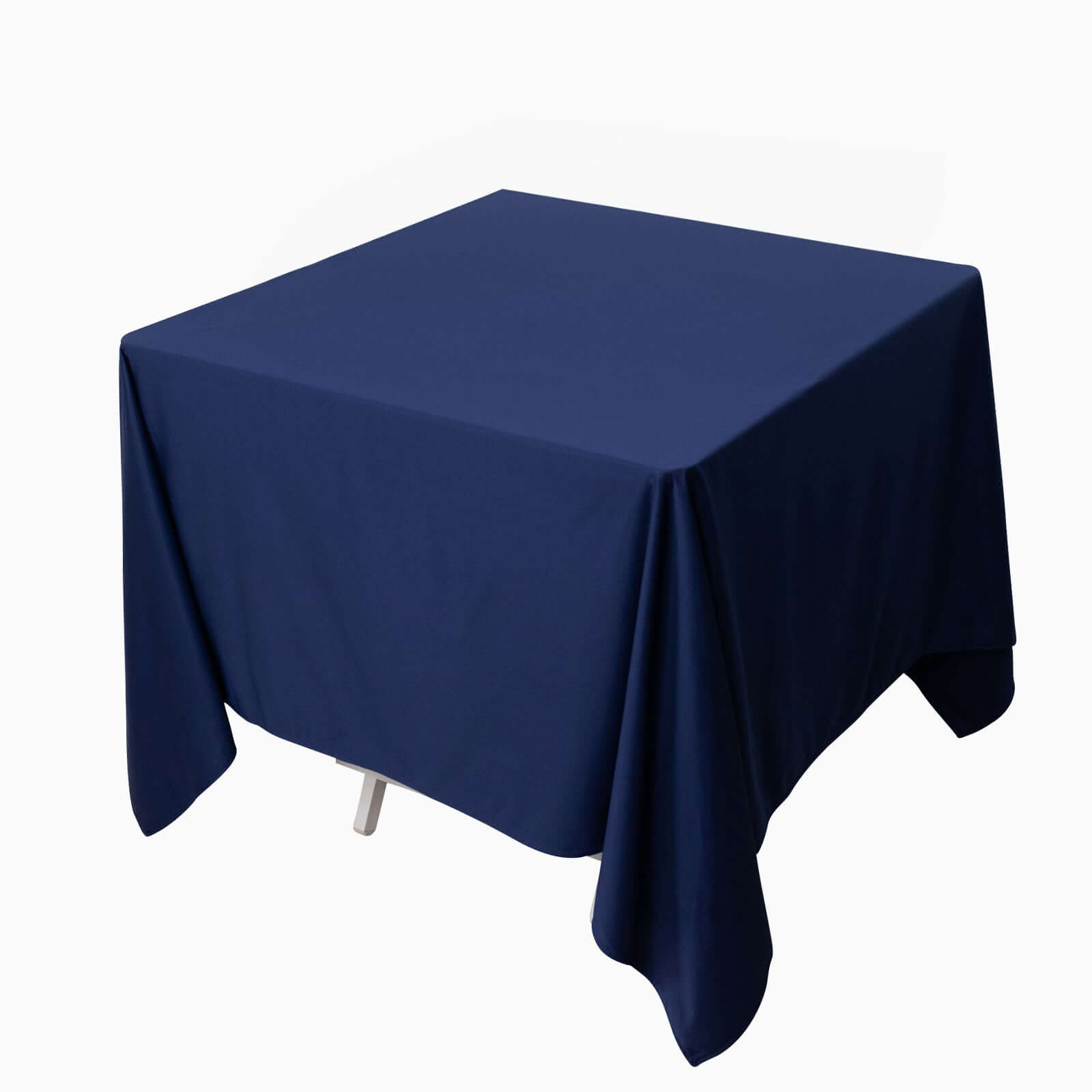 Premium Scuba Square 70"x70" Tablecloth Navy Blue - Wrinkle Free & Stain Resistant Table Cover Pro Linens