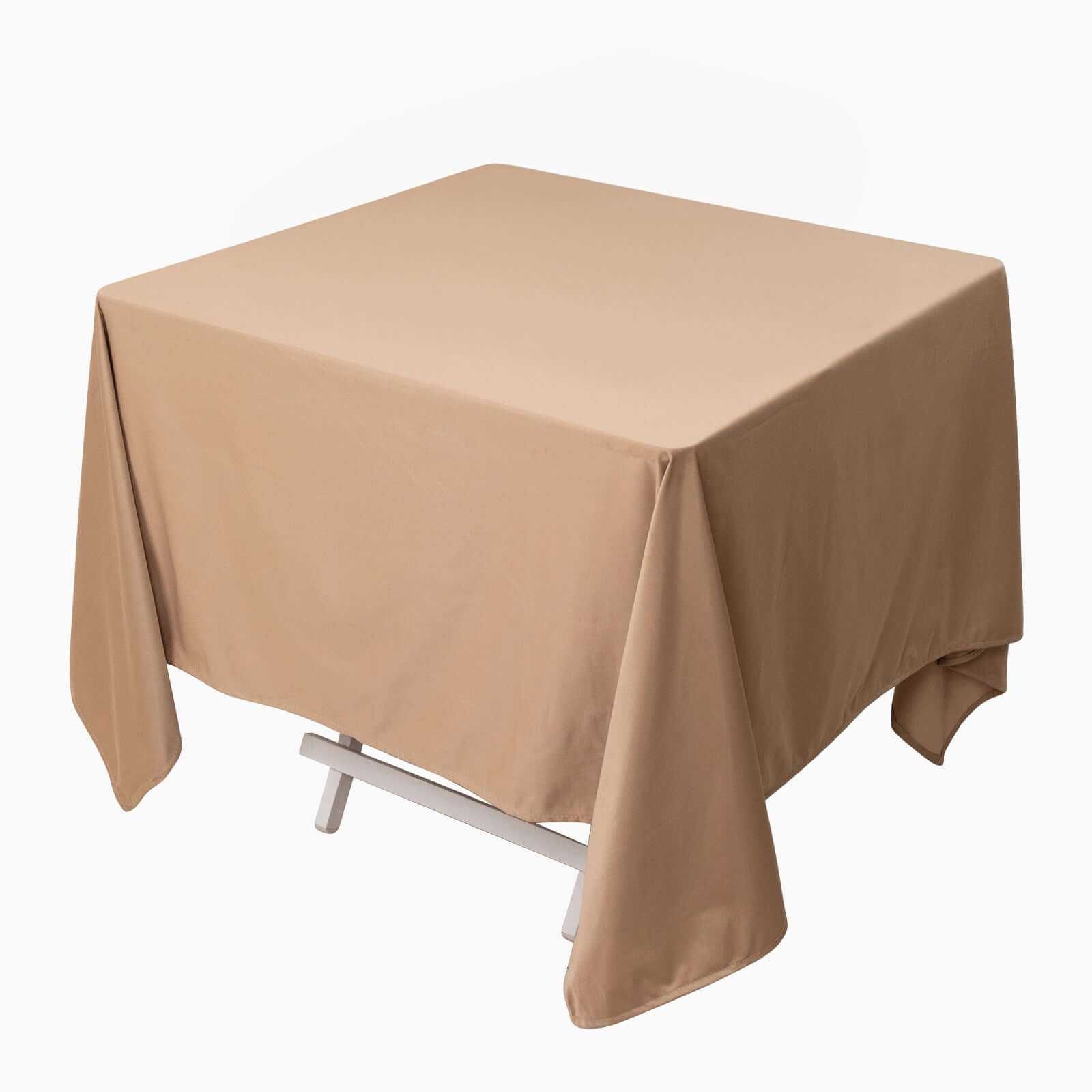 Premium Scuba Square 70"x70" Tablecloth Nude - Wrinkle Free & Stain Resistant Table Cover Pro Linens