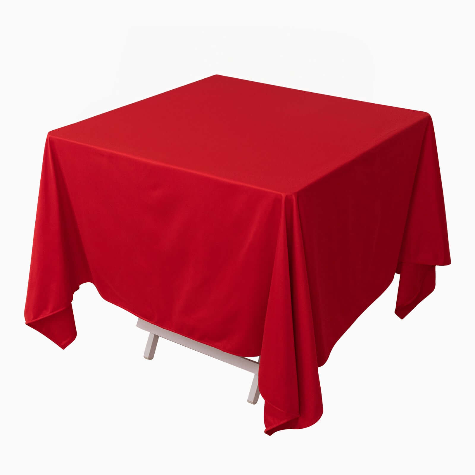 Premium Scuba Square 70"x70" Tablecloth Red - Wrinkle Free & Stain Resistant Table Cover Pro Linens