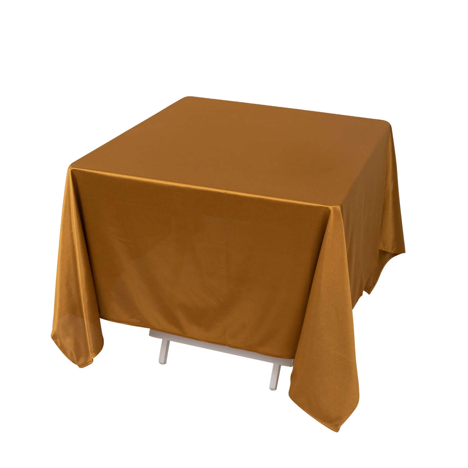 Premium Scuba Square 70"x70" Tablecloth Shimmer Gold - Wrinkle Free & Stain Resistant Table Cover Pro Linens