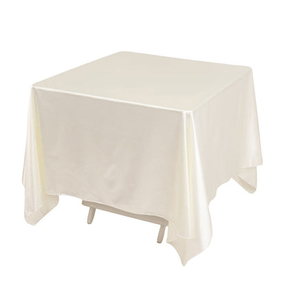 Premium Scuba Square 70"x70" Tablecloth Shimmer Pearl White - Wrinkle Free & Stain Resistant Table Cover for Weddings and Parties - Pro Linens