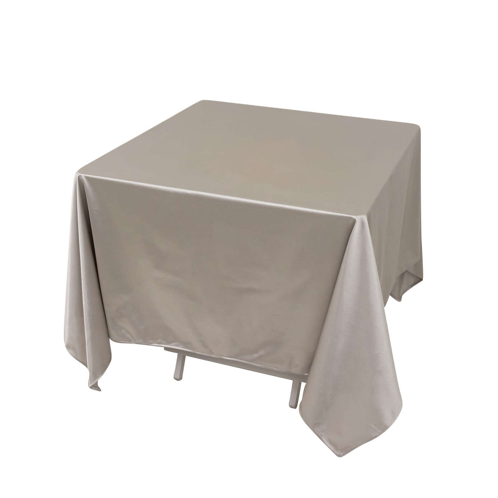 Premium Scuba Square 70"x70" Tablecloth Shimmer Silver - Wrinkle Free & Stain Resistant Table Cover Pro Linens