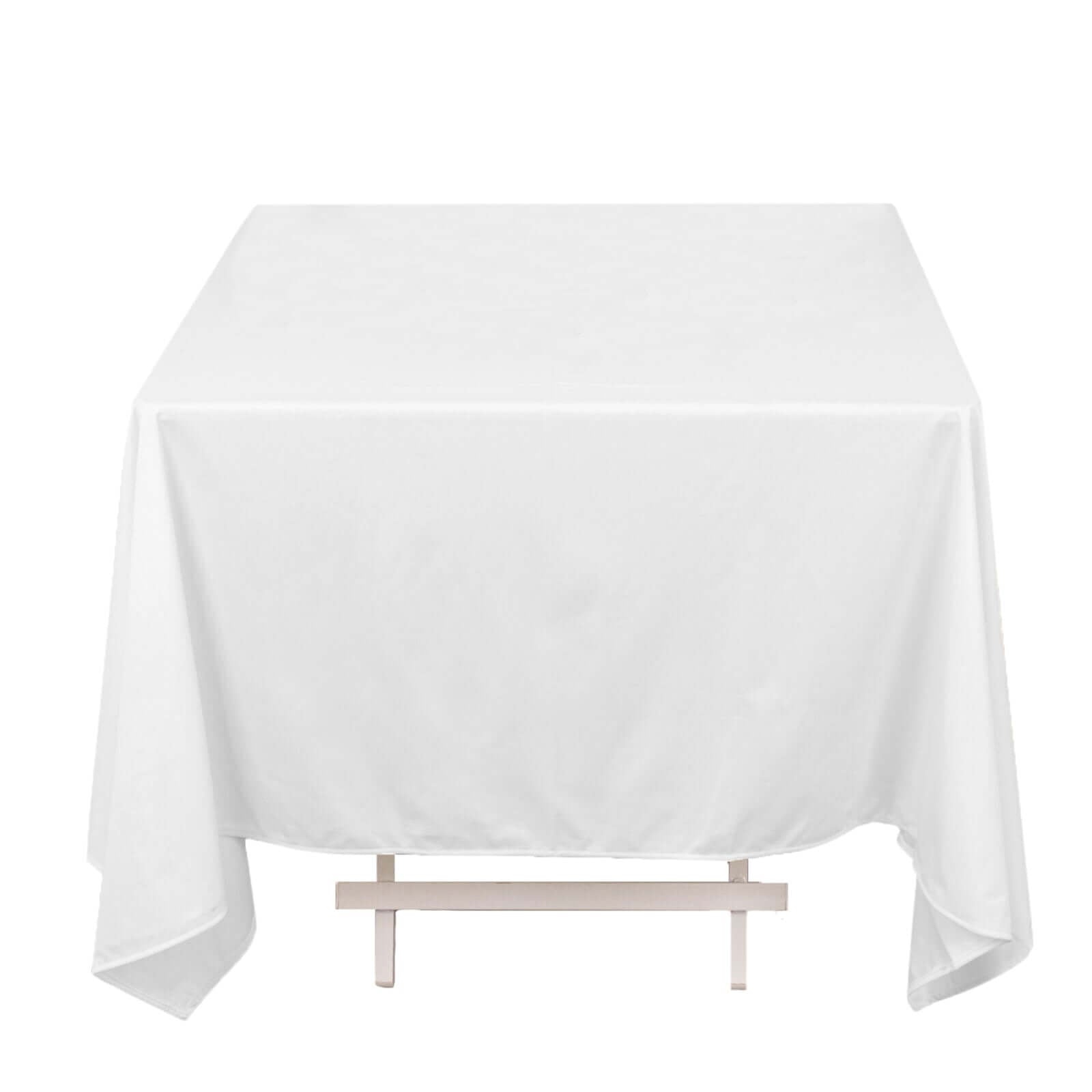 Premium Scuba Square 70"x70" Tablecloth White - Wrinkle Free & Stain Resistant Table Cover for Weddings and Banquets Pro Linens