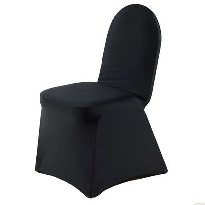 Premium Spandex Chair Cover with Foot Pockets for Banquet Chairs Black - Stretch 220GSM Fitted Slipcover Pro Linens