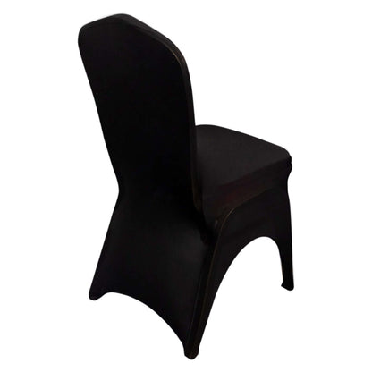 Premium Stretch Spandex Chair Cover for Banquet Chairs Black - Durable Fitted 160GSM Fabric with 3-Way Open Arch & Foot Pockets Pro Linens