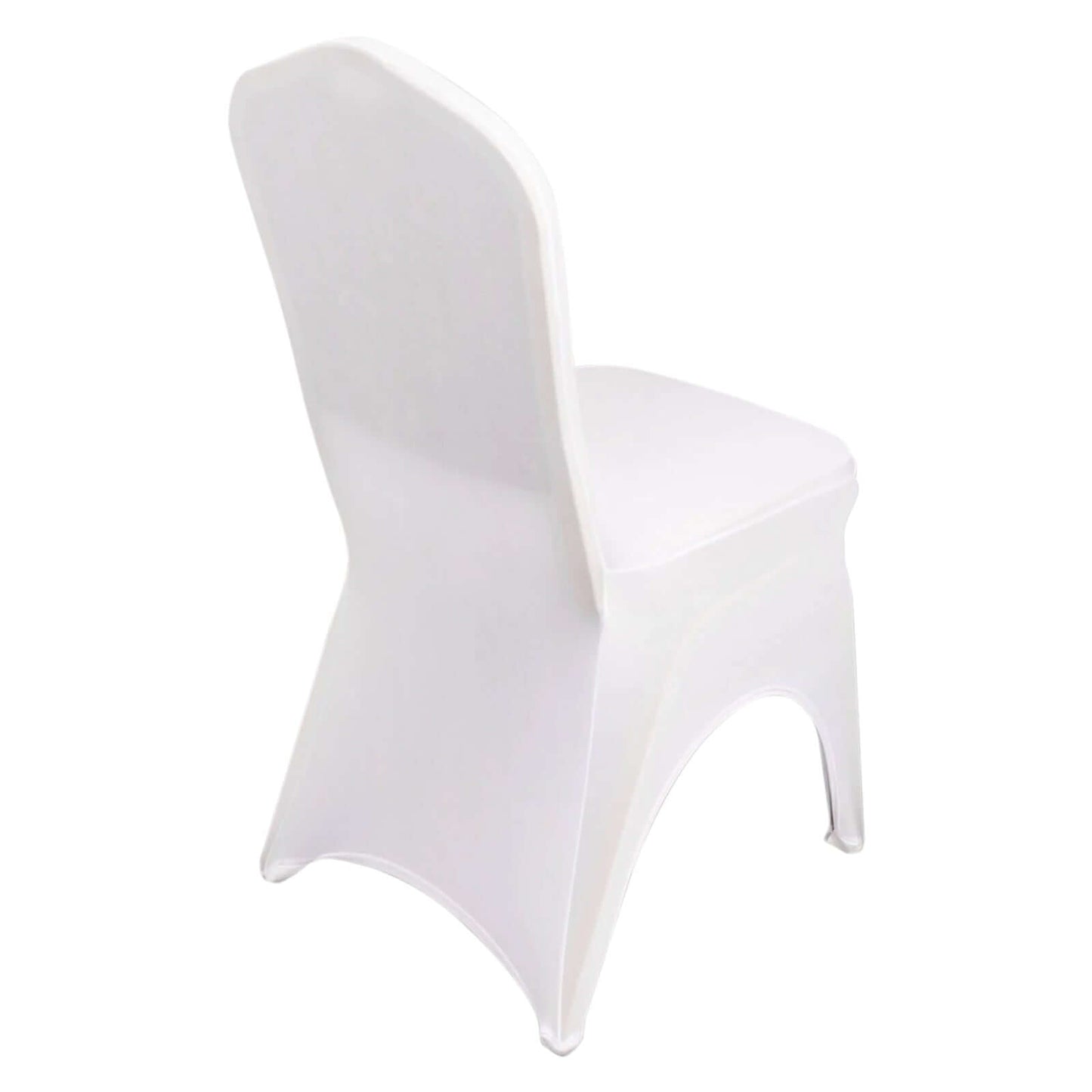 Premium Stretch Spandex Chair Cover for Banquet Chairs White - Durable Fitted 160GSM Fabric with 3-Way Open Arch & Foot Pockets Pro Linens