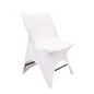 Premium Stretch Spandex Chair Cover White for Folding Chairs - Stylish 3-Way Open Arch 160GSM Fitted Slipcover with Reinforced Foot Pockets Pro Linens