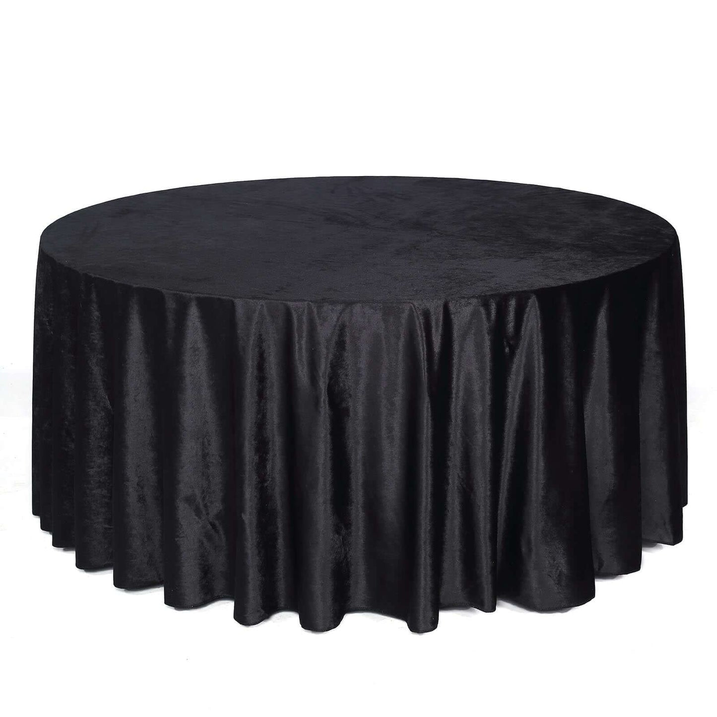 Premium Velvet 120" Round Tablecloth Black - Reusable Soft & Seamless Table Cover for Upscale Events Pro Linens