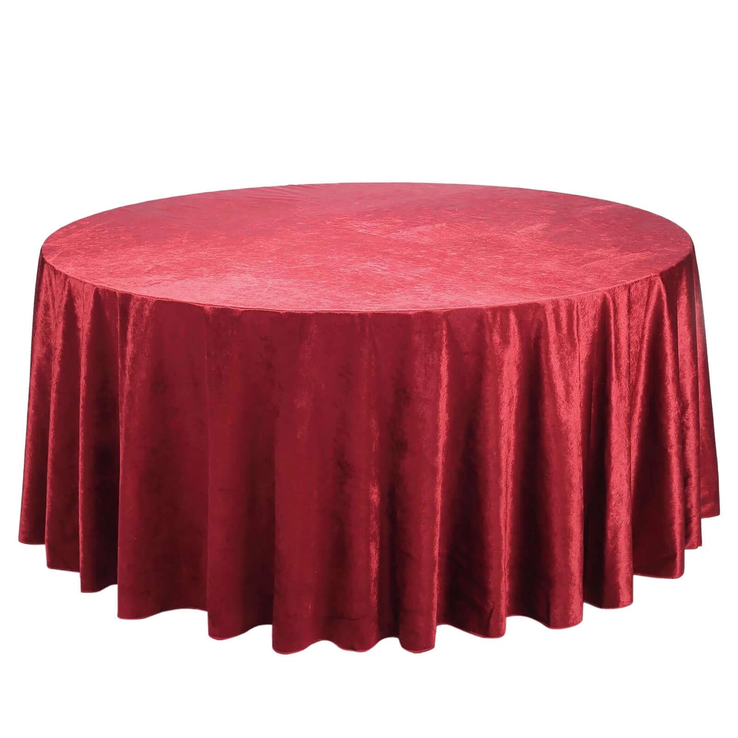 Premium Velvet 120" Round Tablecloth Burgundy - Reusable Soft & Seamless Table Cover Pro Linens