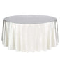 Premium Velvet 120" Round Tablecloth Ivory - Reusable Soft & Seamless Table Cover Pro Linens