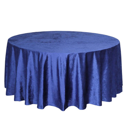 Premium Velvet 120" Round Tablecloth Royal Blue - Reusable Soft & Seamless Table Cover Pro Linens