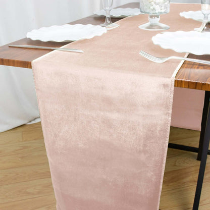 Premium Velvet 12"x108" Table Runner Blush - Sheen Finish Reusable Table Decor Pro Linens