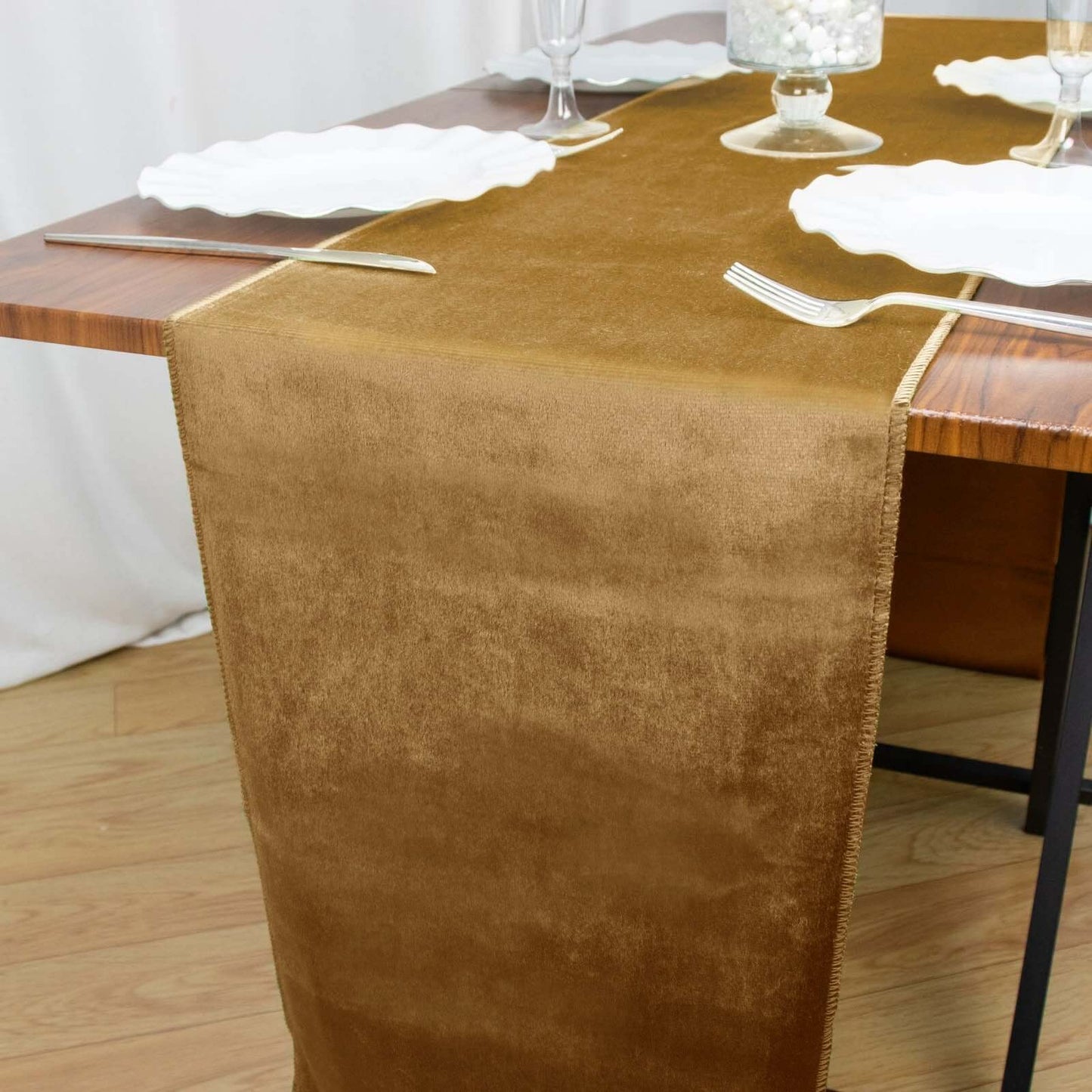 Premium Velvet 12"x108" Table Runner Gold - Sheen Finish & Reusable Table Decor for Weddings & Events Pro Linens