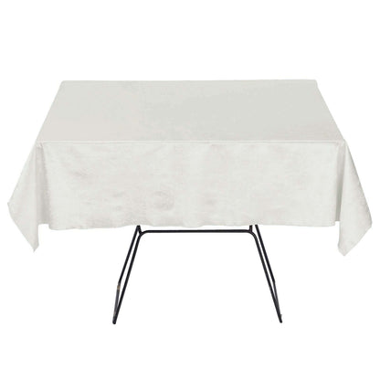 Premium Velvet 54"x54" Square Tablecloth Ivory - Exquisite Soft Textured Feel Reusable Table Cover Pro Linens