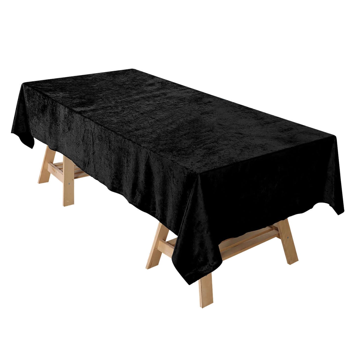 Premium Velvet 60"x102" Rectangle Tablecloth Black - Reusable & Soft Table Cover for Stylish Events Pro Linens