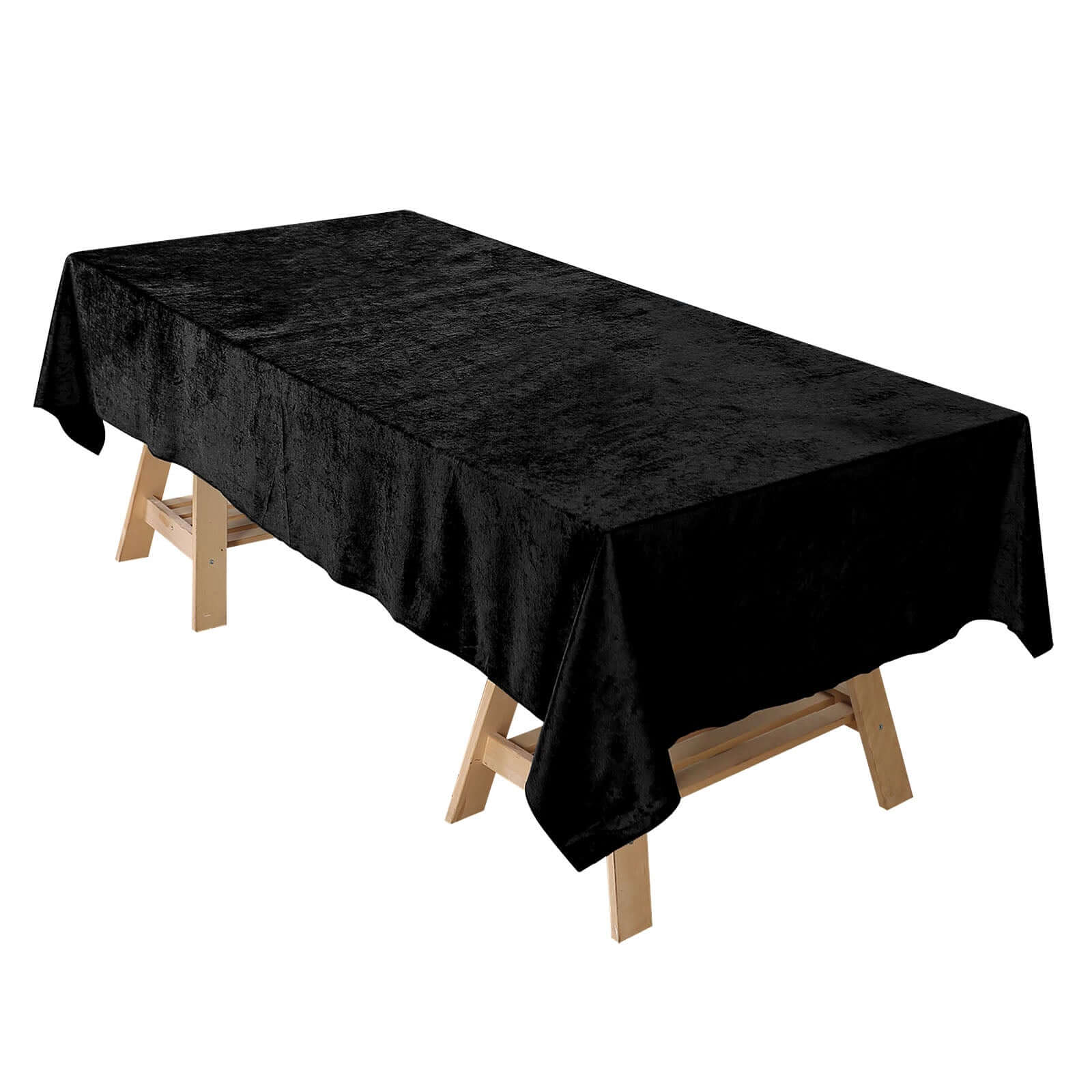 Premium Velvet 60"x102" Rectangle Tablecloth Black - Reusable & Soft Table Cover for Stylish Events Pro Linens