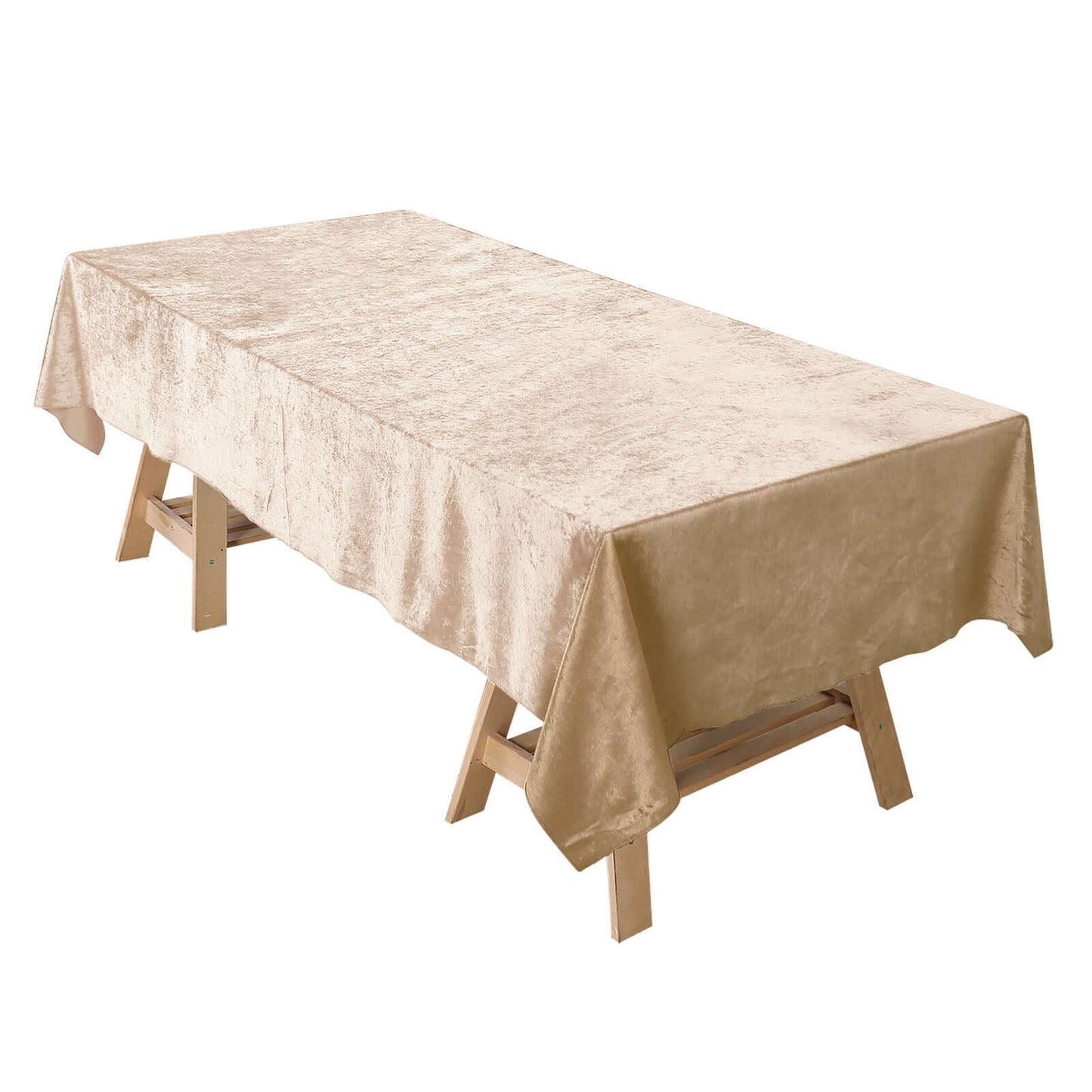 Premium Velvet 60"x102" Rectangle Tablecloth Champagne - Reusable & Soft Table Cover Pro Linens