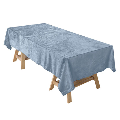 Premium Velvet 60"x102" Rectangle Tablecloth Dusty Blue - Reusable & Soft Table Cover Pro Linens