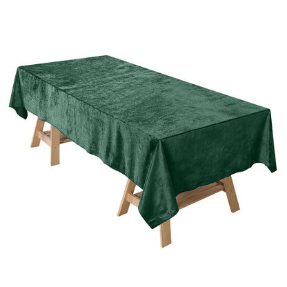 Premium Velvet 60"x102" Rectangle Tablecloth Hunter Emerald Green - Reusable & Soft Table Cover Pro Linens