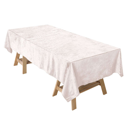 Premium Velvet 60"x102" Rectangle Tablecloth Ivory - Reusable & Soft Table Cover Pro Linens