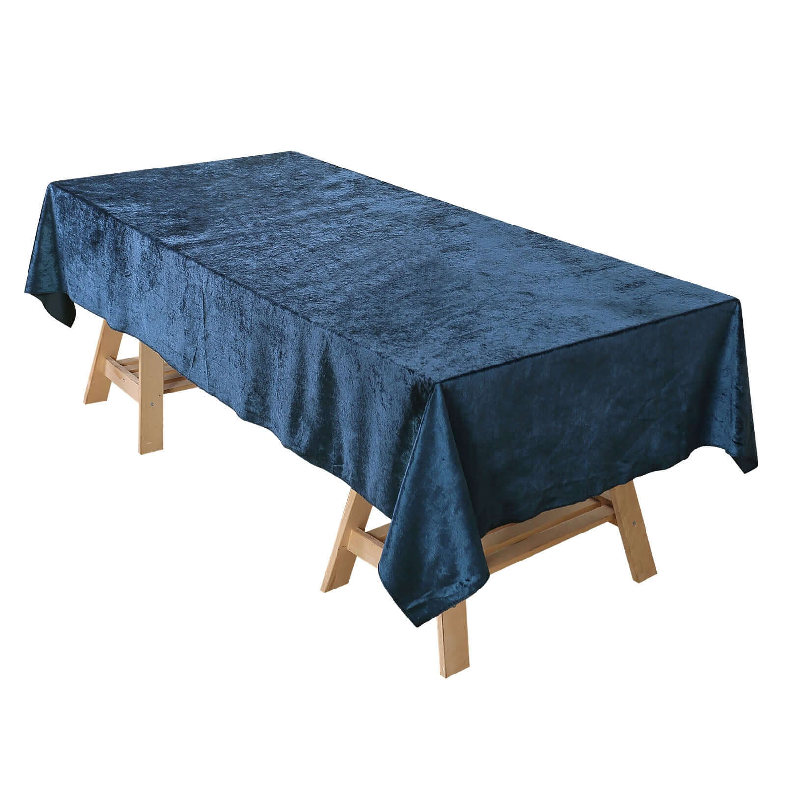 Premium Velvet 60"x102" Rectangle Tablecloth Navy Blue - Reusable & Soft Table Cover Pro Linens