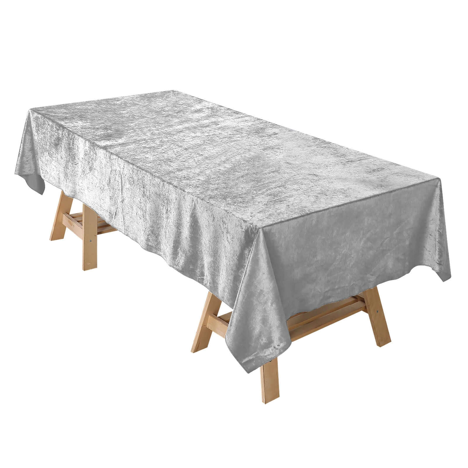 Premium Velvet 60"x102" Rectangle Tablecloth Silver - Reusable & Soft Table Cover Pro Linens