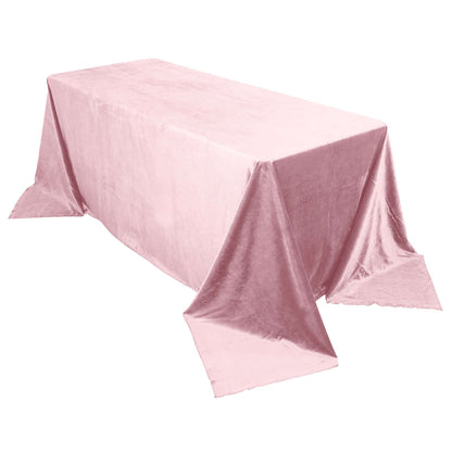 Premium Velvet 90"x132" Rectangle Tablecloth Blush - Reusable Soft & Seamless Table Cover Pro Linens