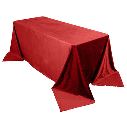 Premium Velvet 90"x132" Rectangle Tablecloth Burgundy - Reusable Soft & Seamless Table Cover Pro Linens