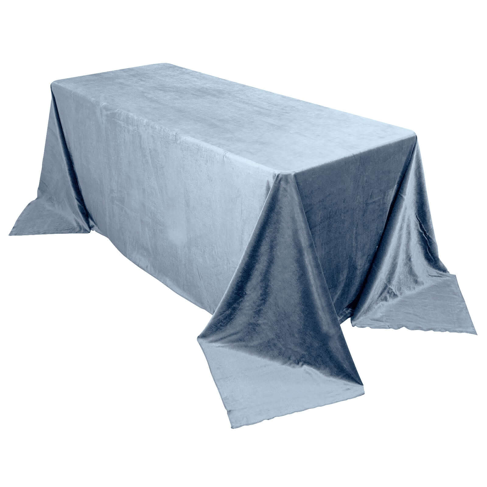 Premium Velvet 90"x132" Rectangle Tablecloth Dusty Blue - Reusable Soft & Seamless Table Cover Pro Linens