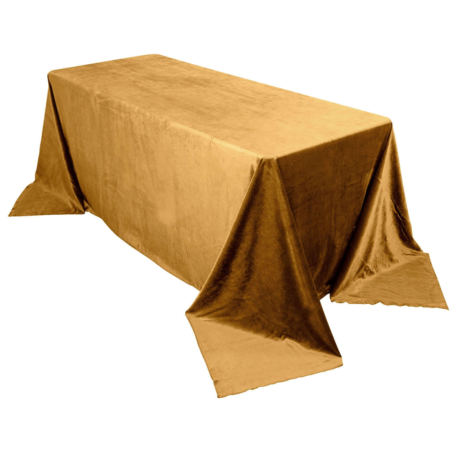 Premium Velvet 90"x132" Rectangle Tablecloth Gold - Reusable Soft & Polished Seamless Table Cover for Luxury Weddings & Events Pro Linens